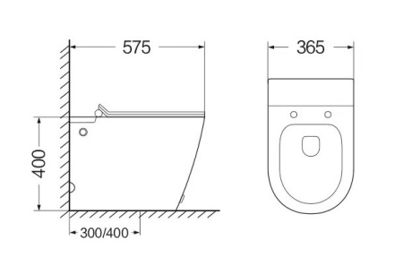 Унитаз приставной с импульсной системой смыва SantiLine SL-5030